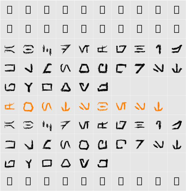 AurebeshHand Character Map