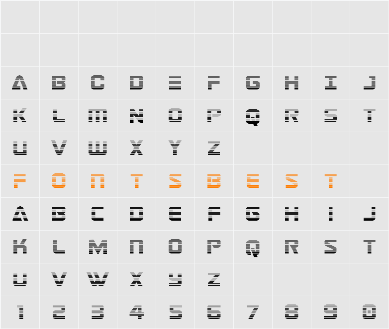 Astro Armada Gradient Character Map