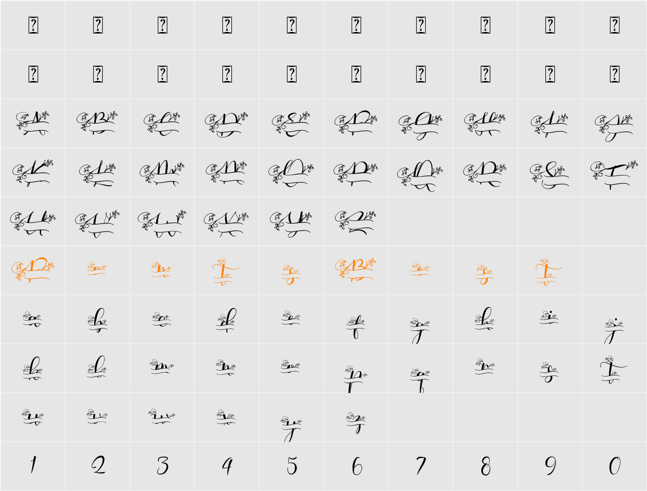 Aqille Monogram - Personal Use Character Map