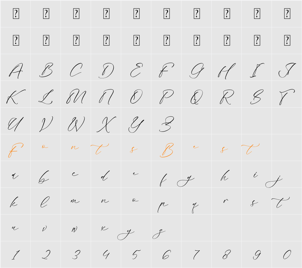 Mandela Clashinta Character Map