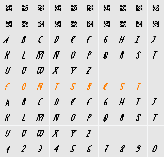AstronmicaBoldItalic Character Map
