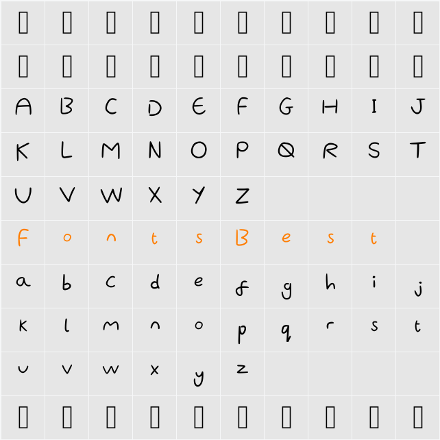 Ayumifont Character Map