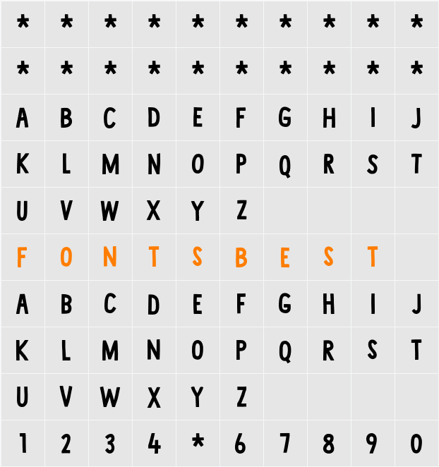 Aflutter DEMO Character Map