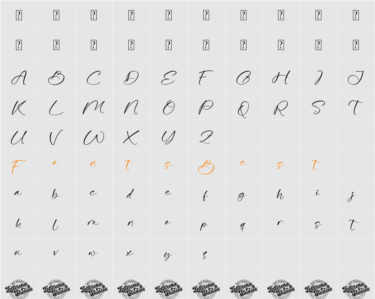 Beatillo Diamond DEMO VERSION Character Map