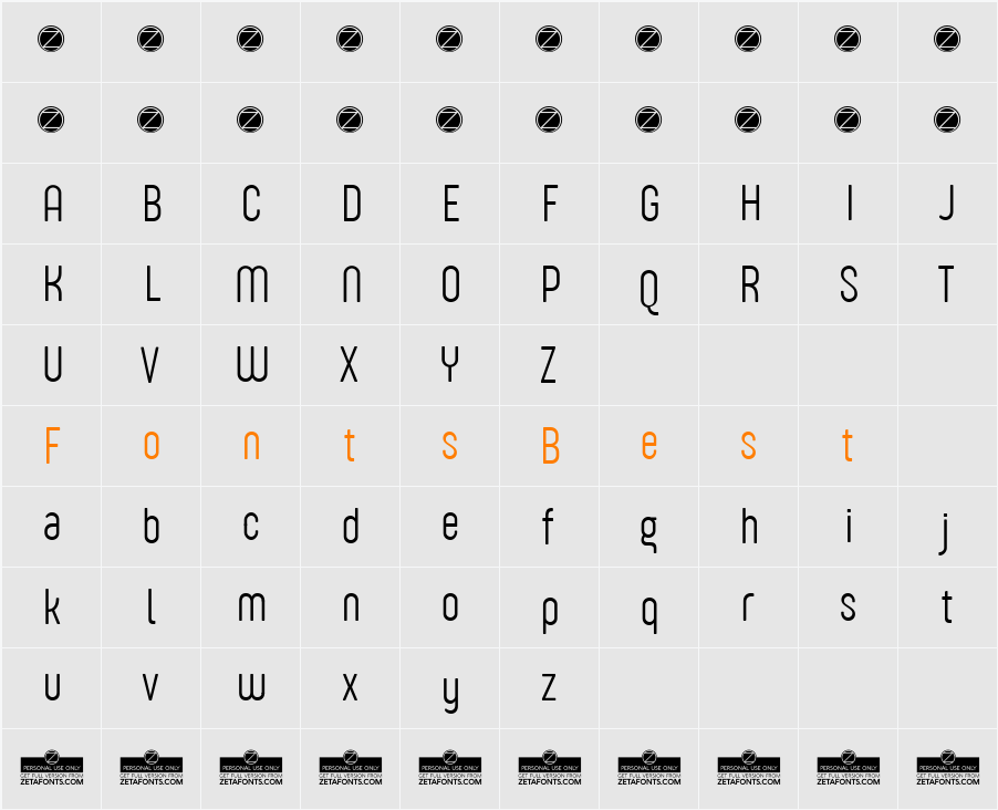 Sugo Pro Display Trial Character Map