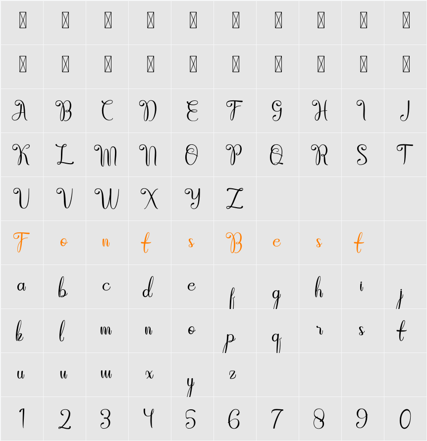 Athernal - Personal Use Character Map