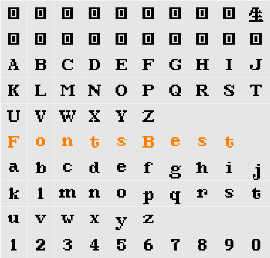 Belanidi Serif Character Map