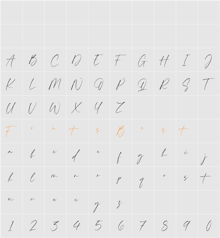 Maldives Signature Character Map
