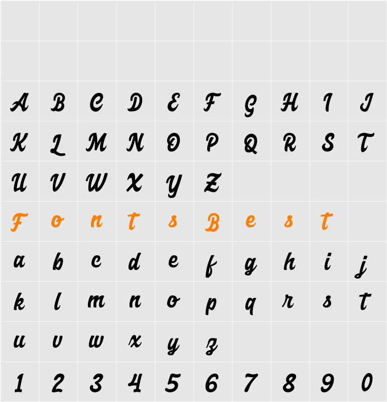 Axettac Demo Character Map