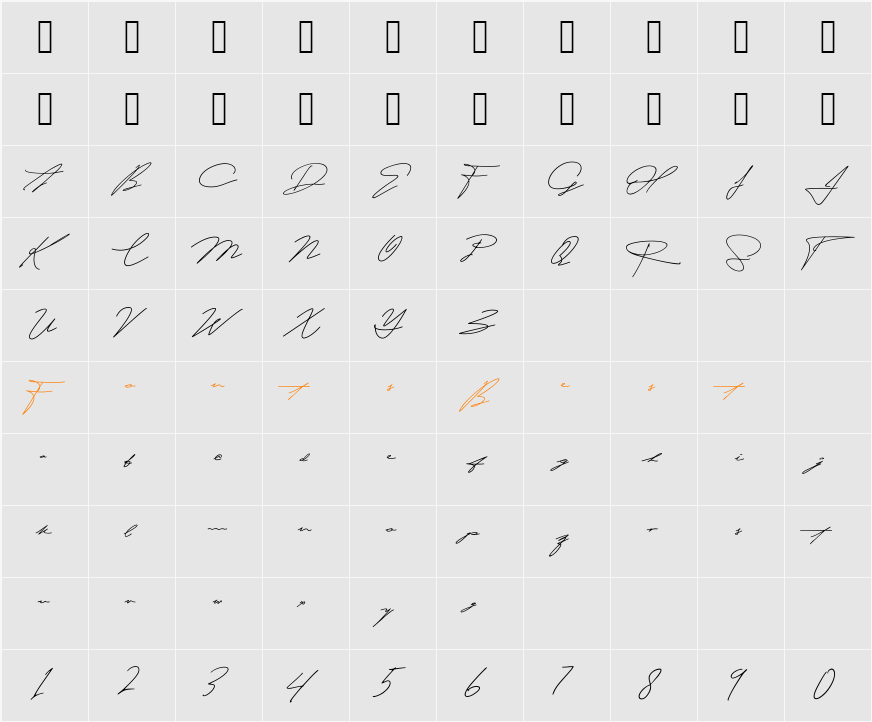 Sheanday Character Map