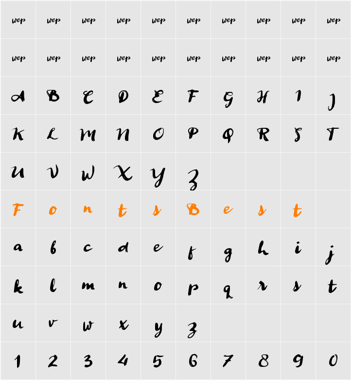 a Ancen Solutip Character Map