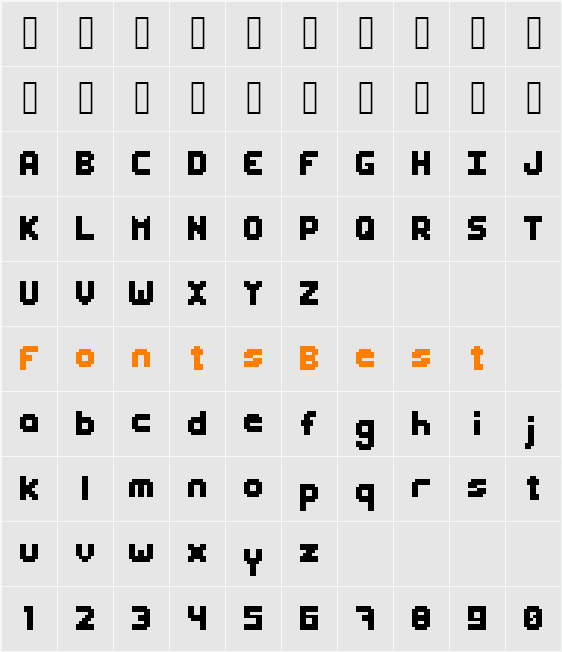 CutePixel Character Map