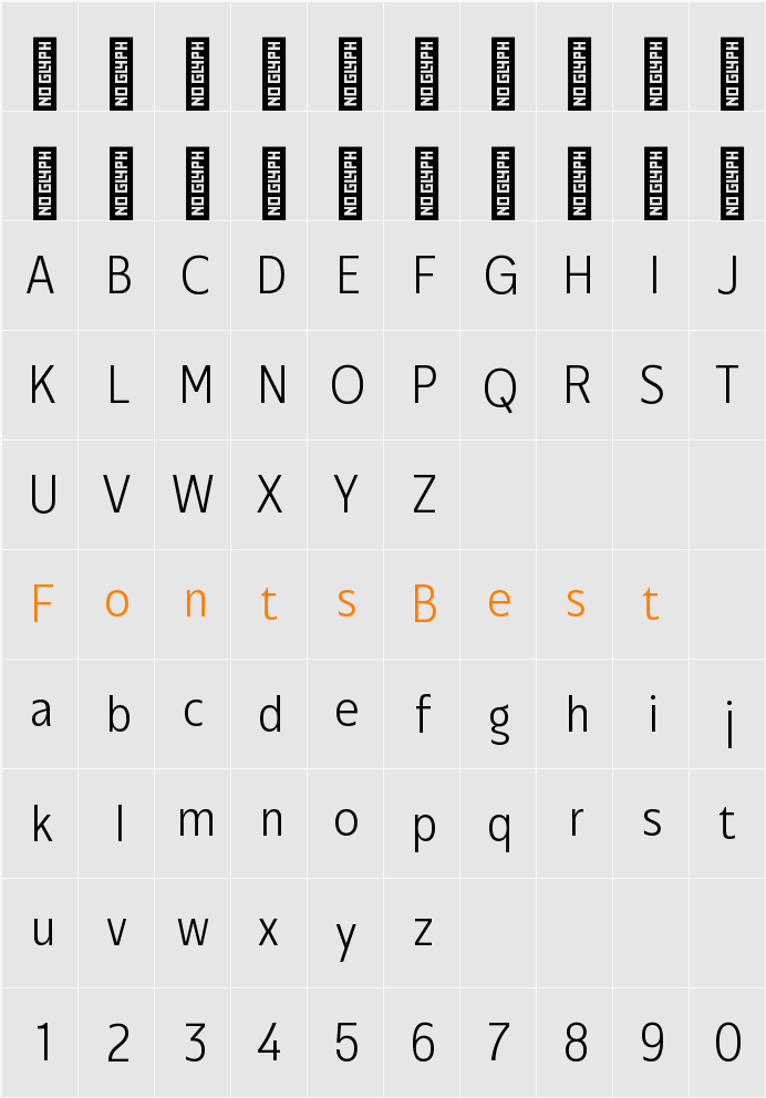 Performa Nr ExtLt Character Map