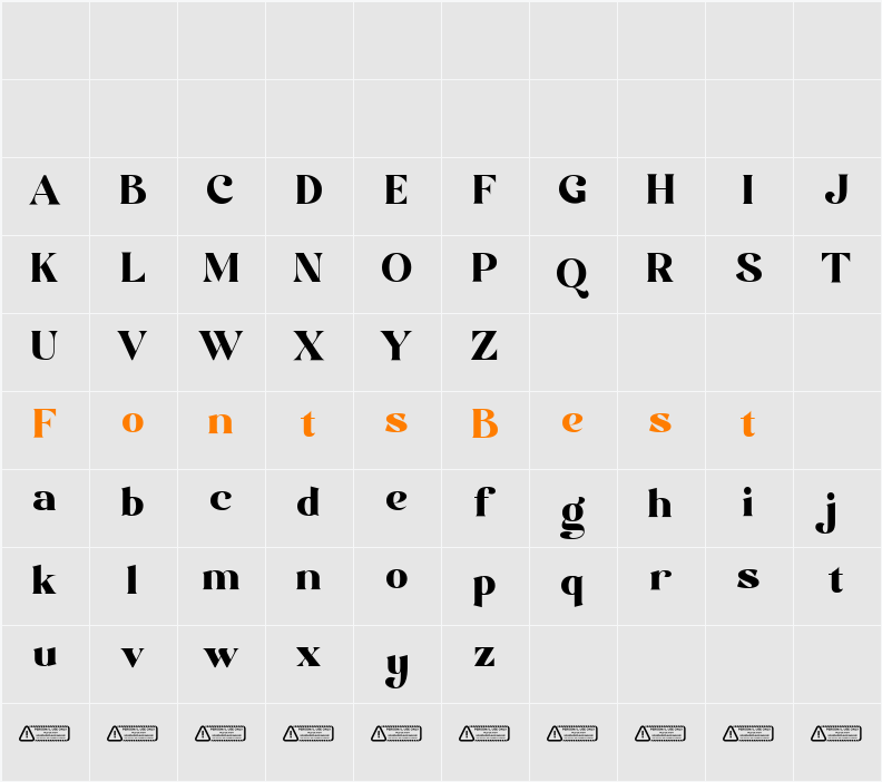 Modern Negra Demo Character Map