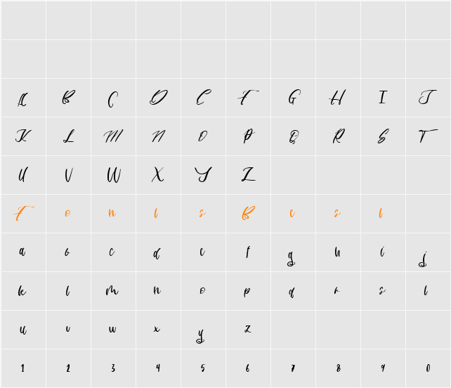 Ayudia Character Map