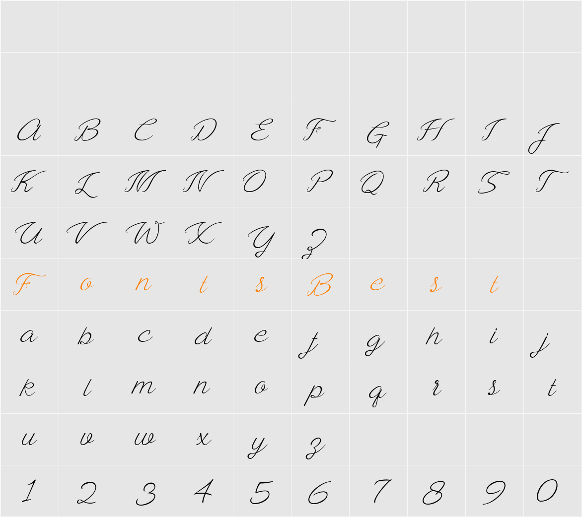 Ayla Script Character Map
