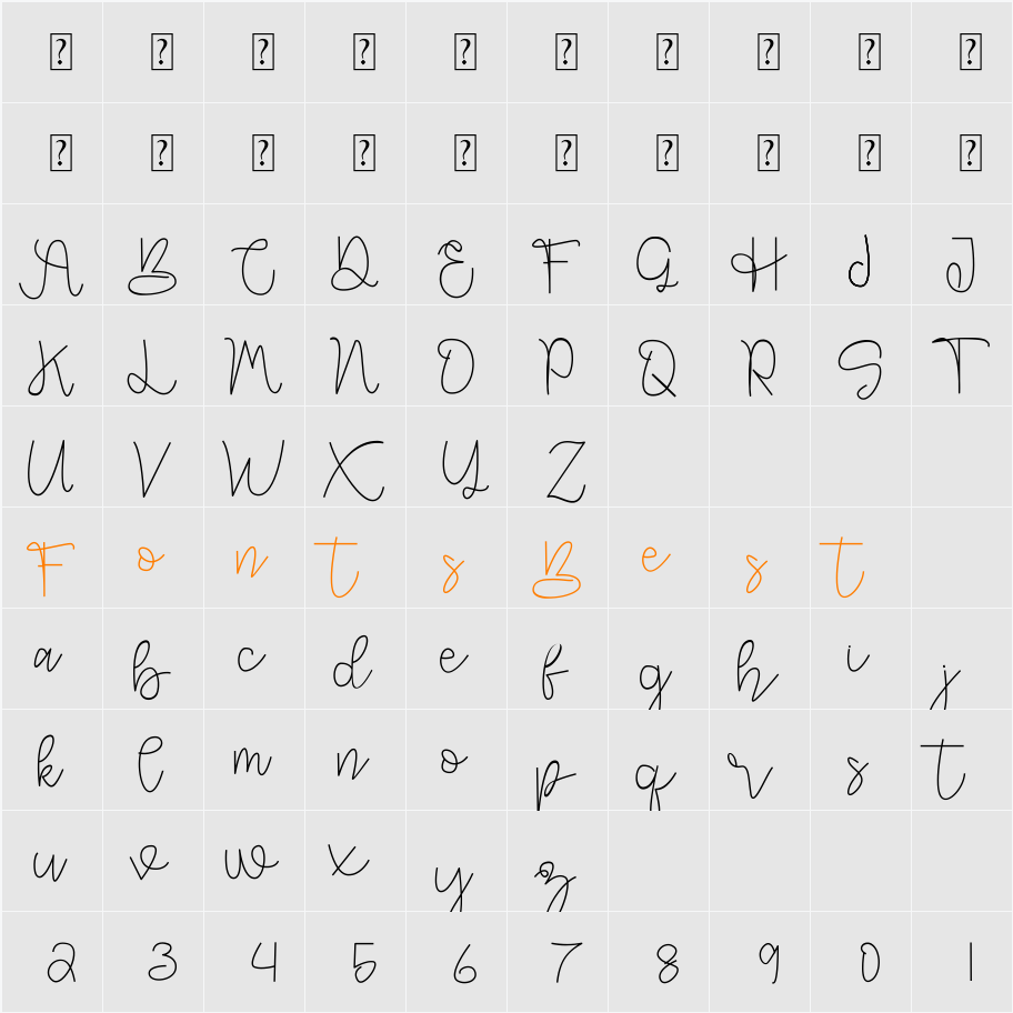 Arley Character Map