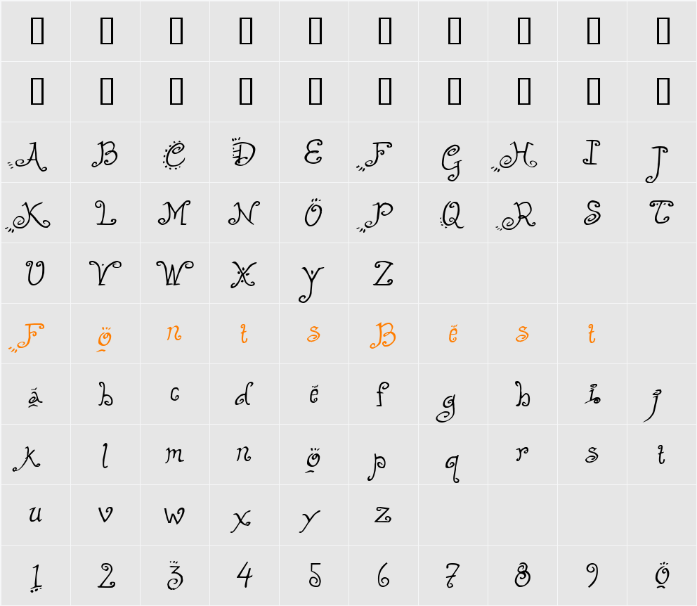 Helzapoppin™ Character Map