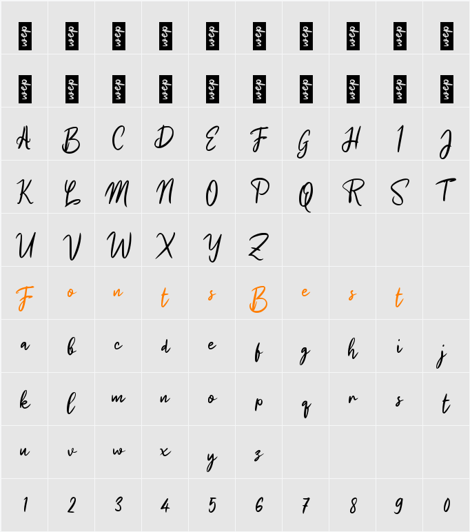h Himsalt Character Map