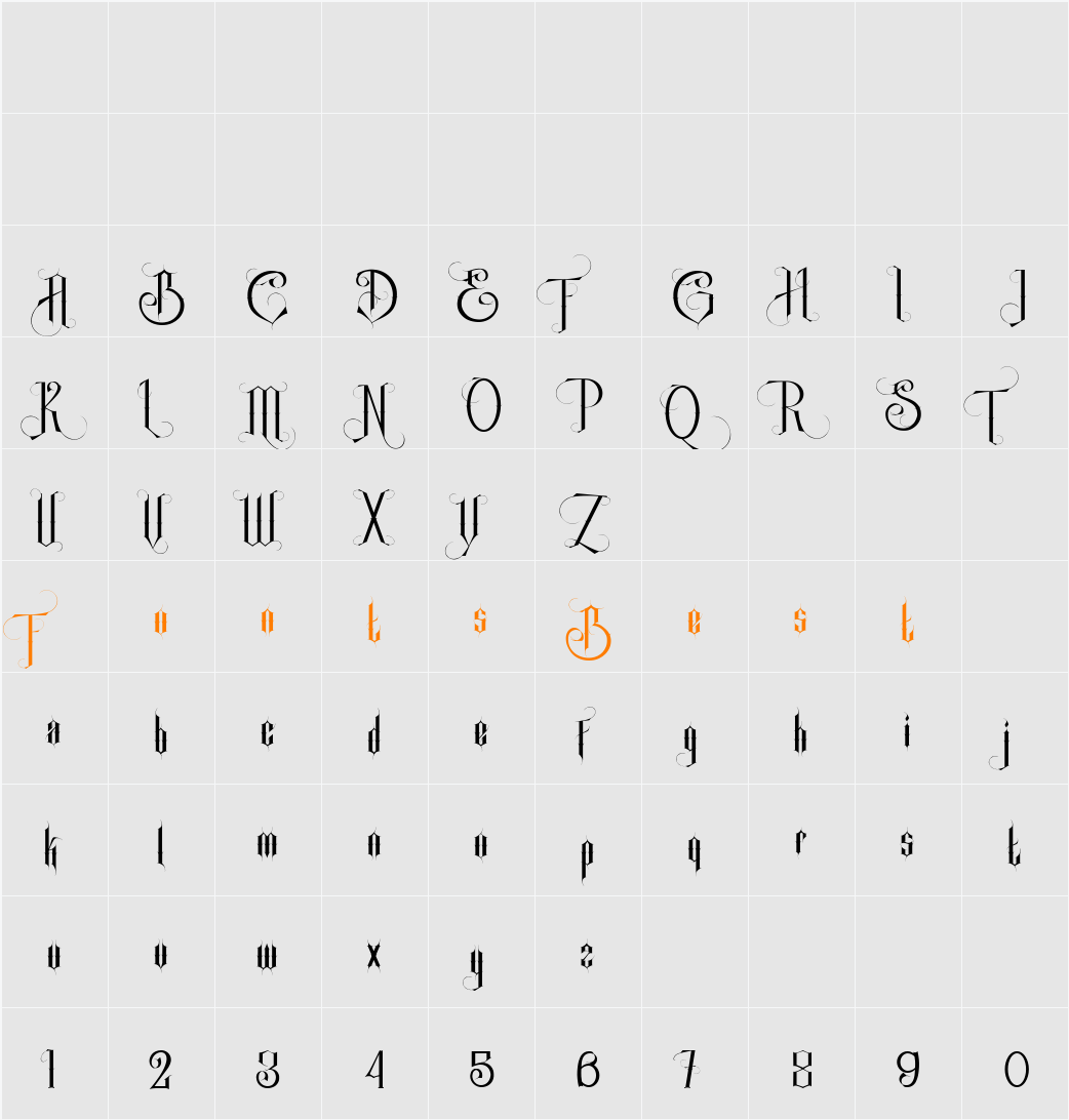 SingleGhost regular Character Map