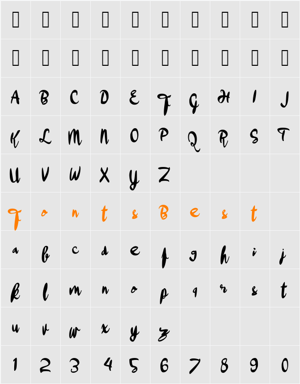 aApollo Character Map