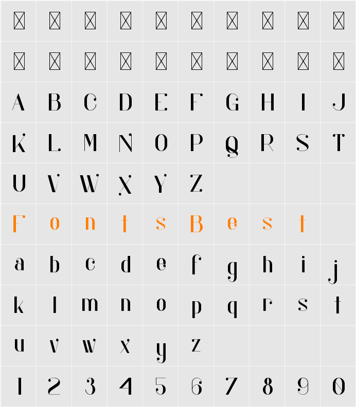 Kocka Character Map