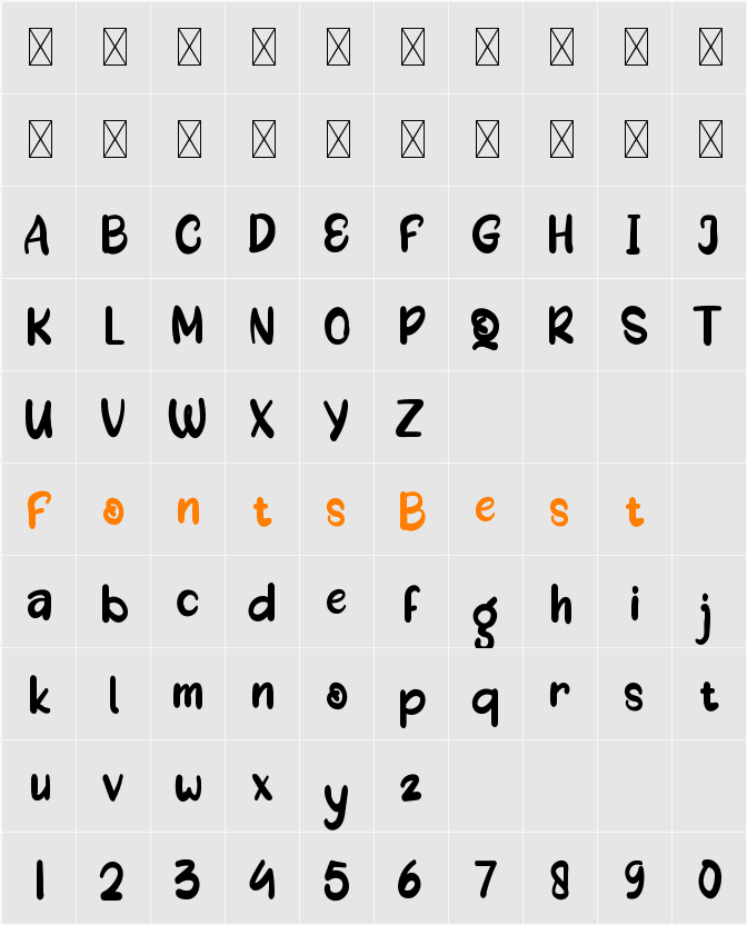 Arumi Character Map