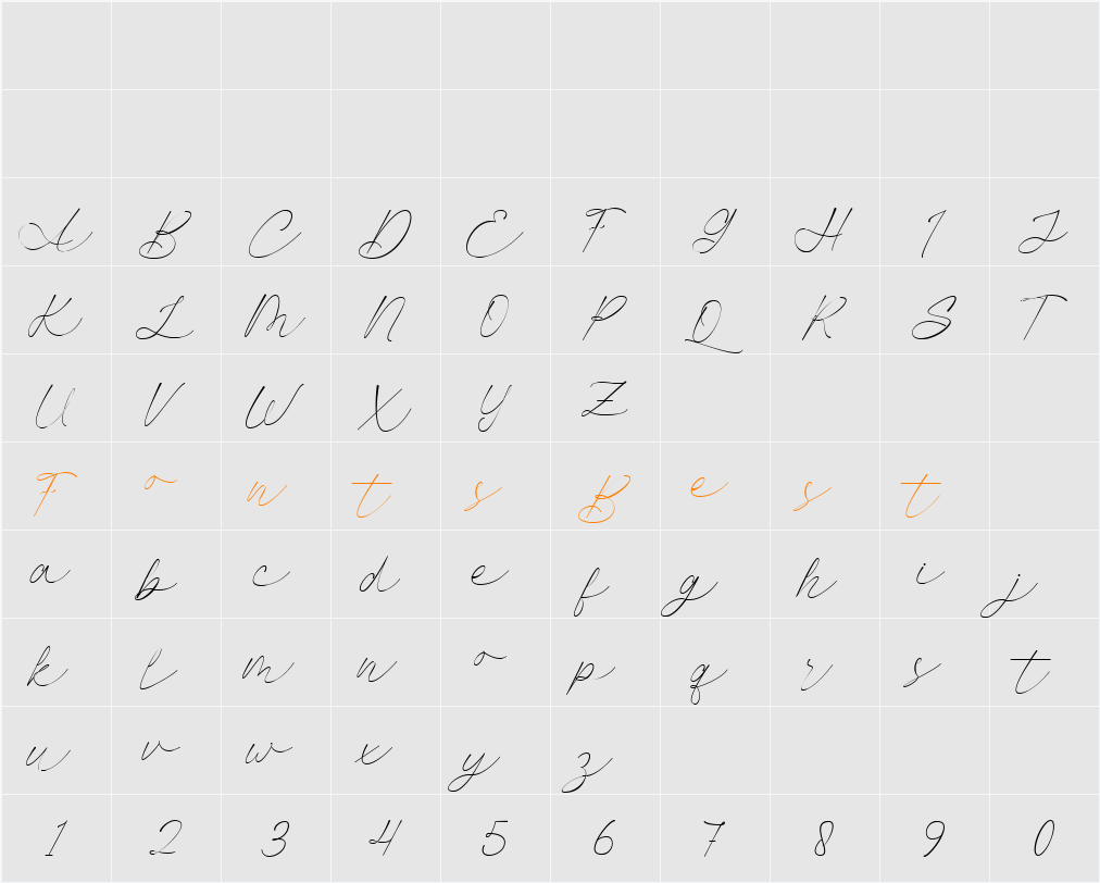Autograph Character Map