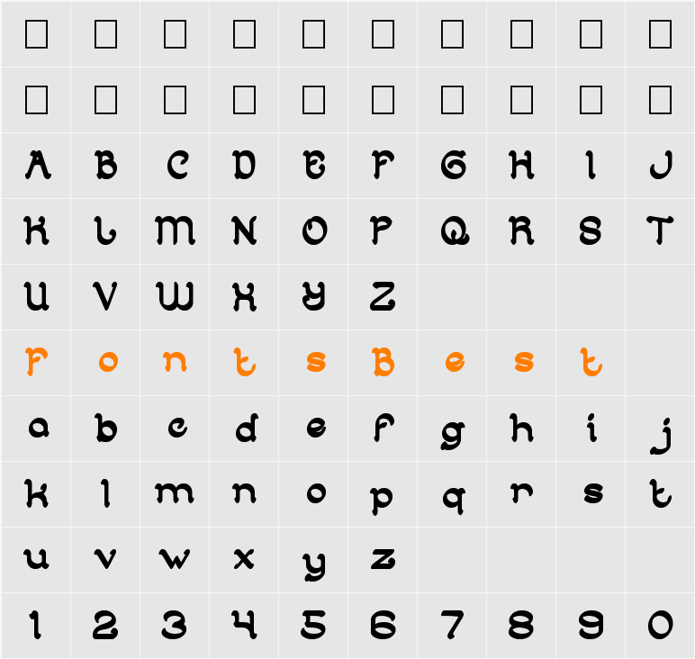 ARABIAN KNIGHT Character Map