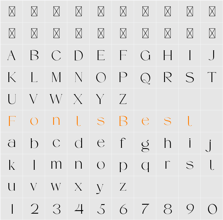 SERMO Character Map
