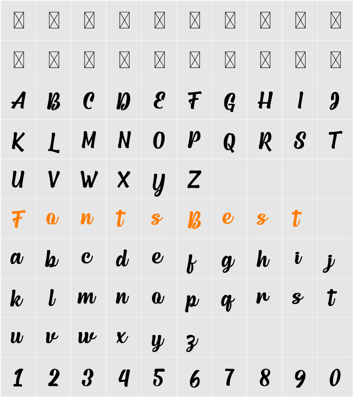 Autentica Character Map