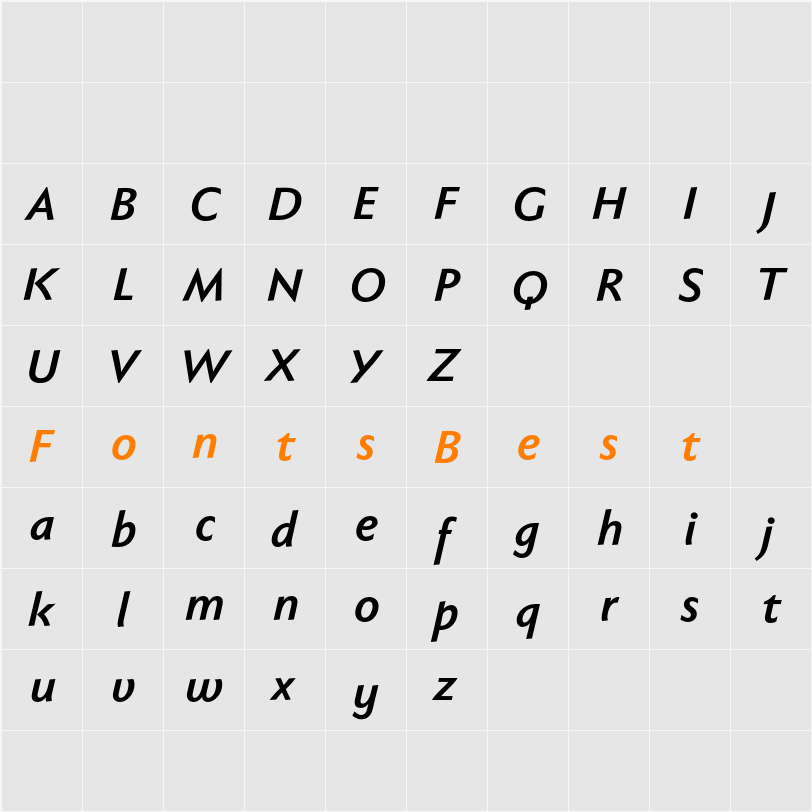 Faber Sans Pro reduced Character Map
