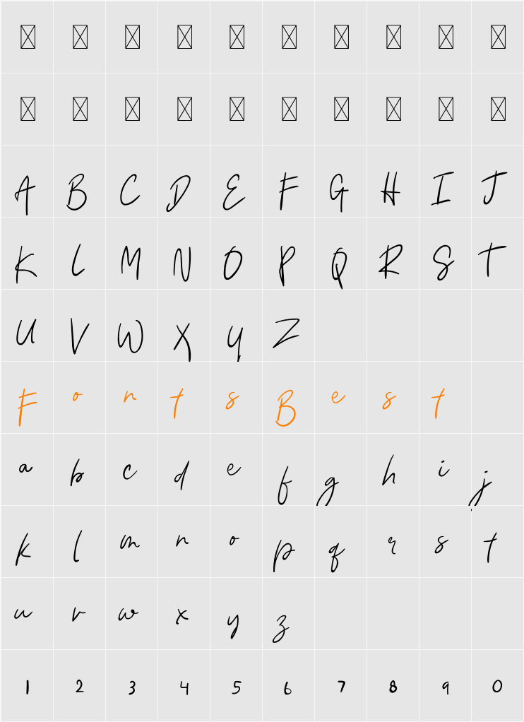 Asmudila Character Map