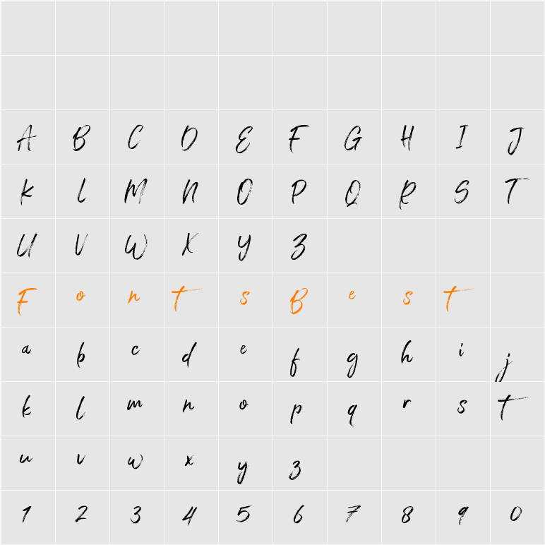 Arthure Character Map