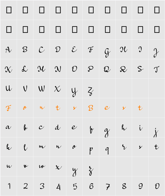 aBatorsGrowth Character Map