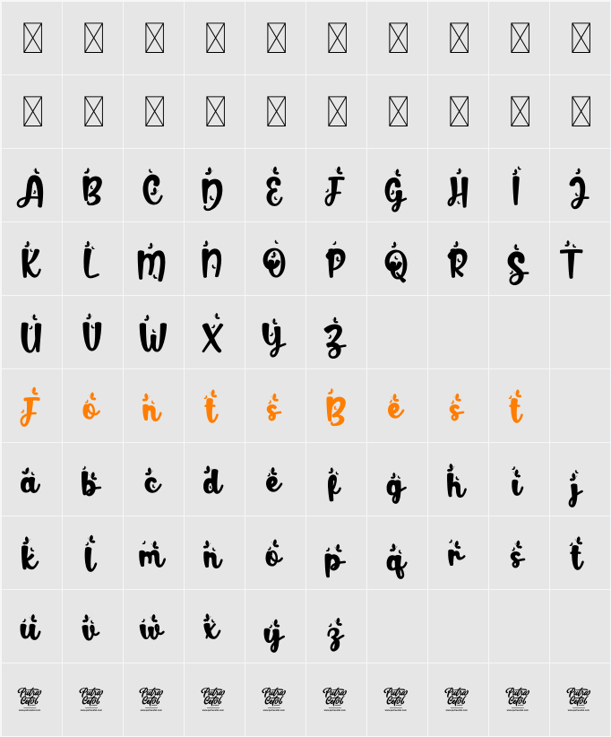 FreshSpring Character Map