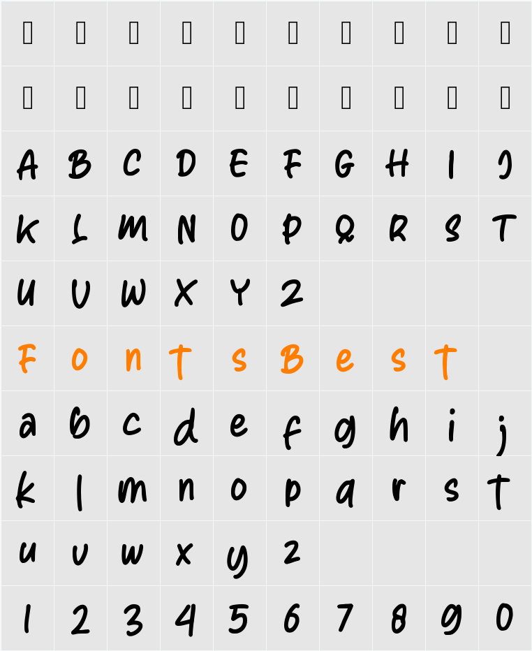 Aurell Character Map