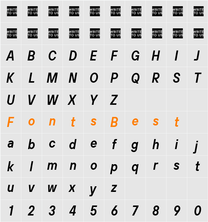 TT Hoves Pro Trl Cnd DemiBold Character Map