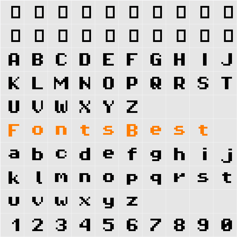 Pixel Operator HB 8 Character Map