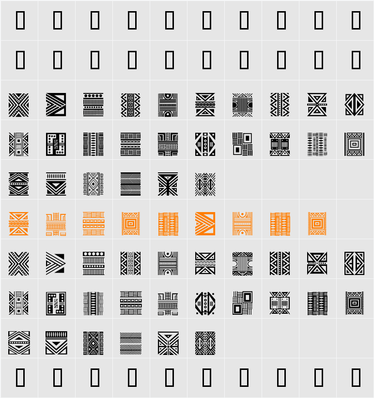 Haus Ethnik Dingbats Character Map