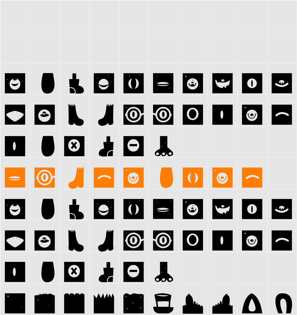 Monster Happy Character Map