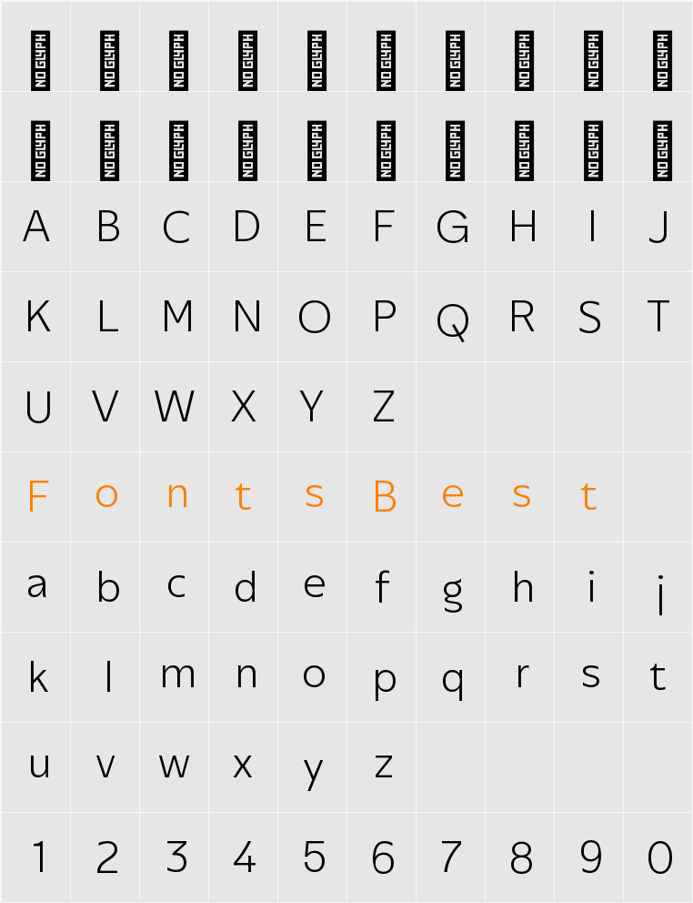 Performa ExtLt Character Map