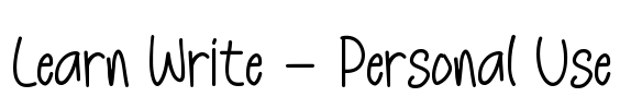 Learn Write - Personal Use
