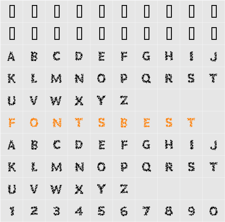 PopstarsFill Character Map