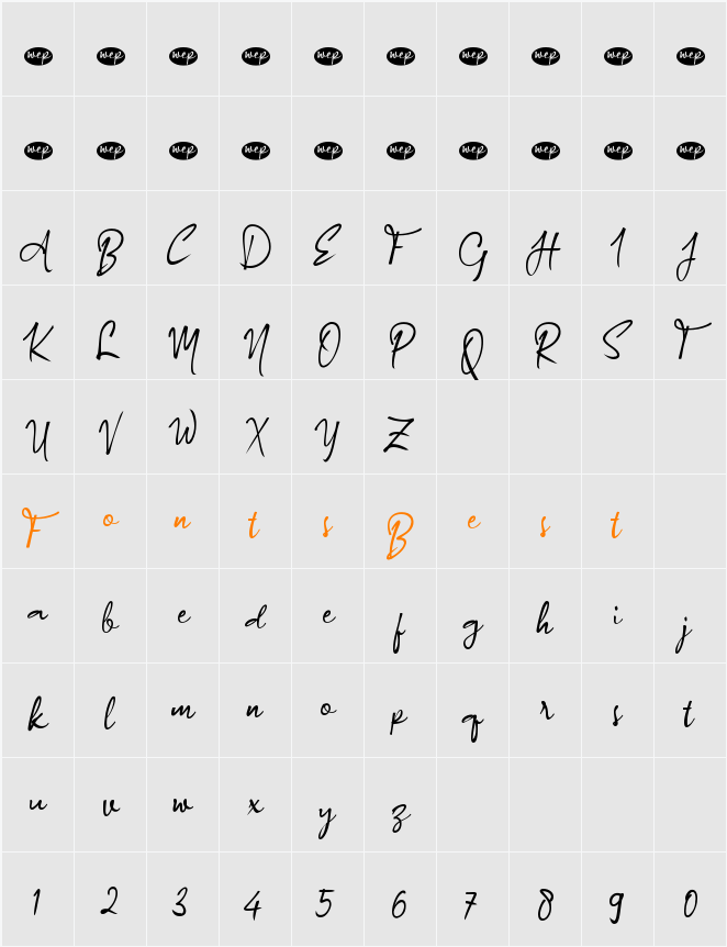 a Authorized Signature Character Map