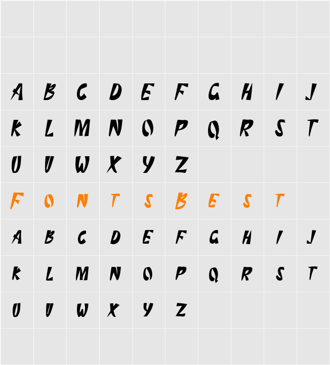 Arae GT Character Map