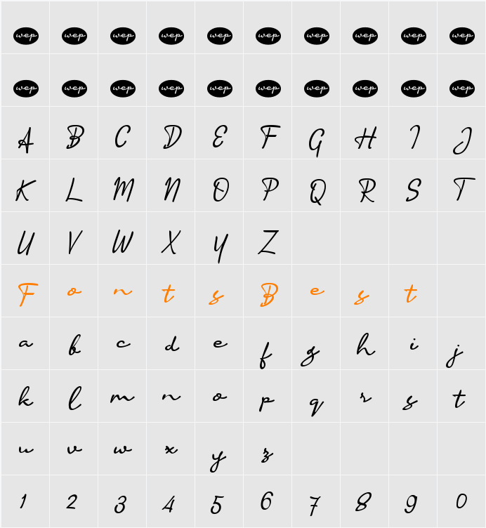 a Accountant Signature Character Map
