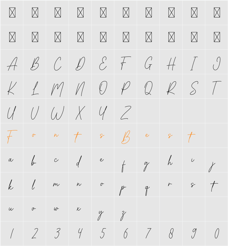 Austine Character Map