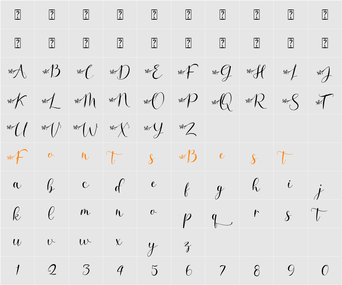 Aqille - Personal Use Character Map