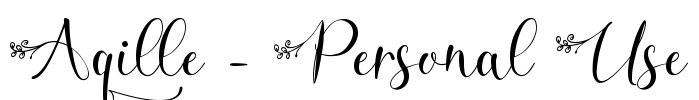 Aqille - Personal Use Font Image